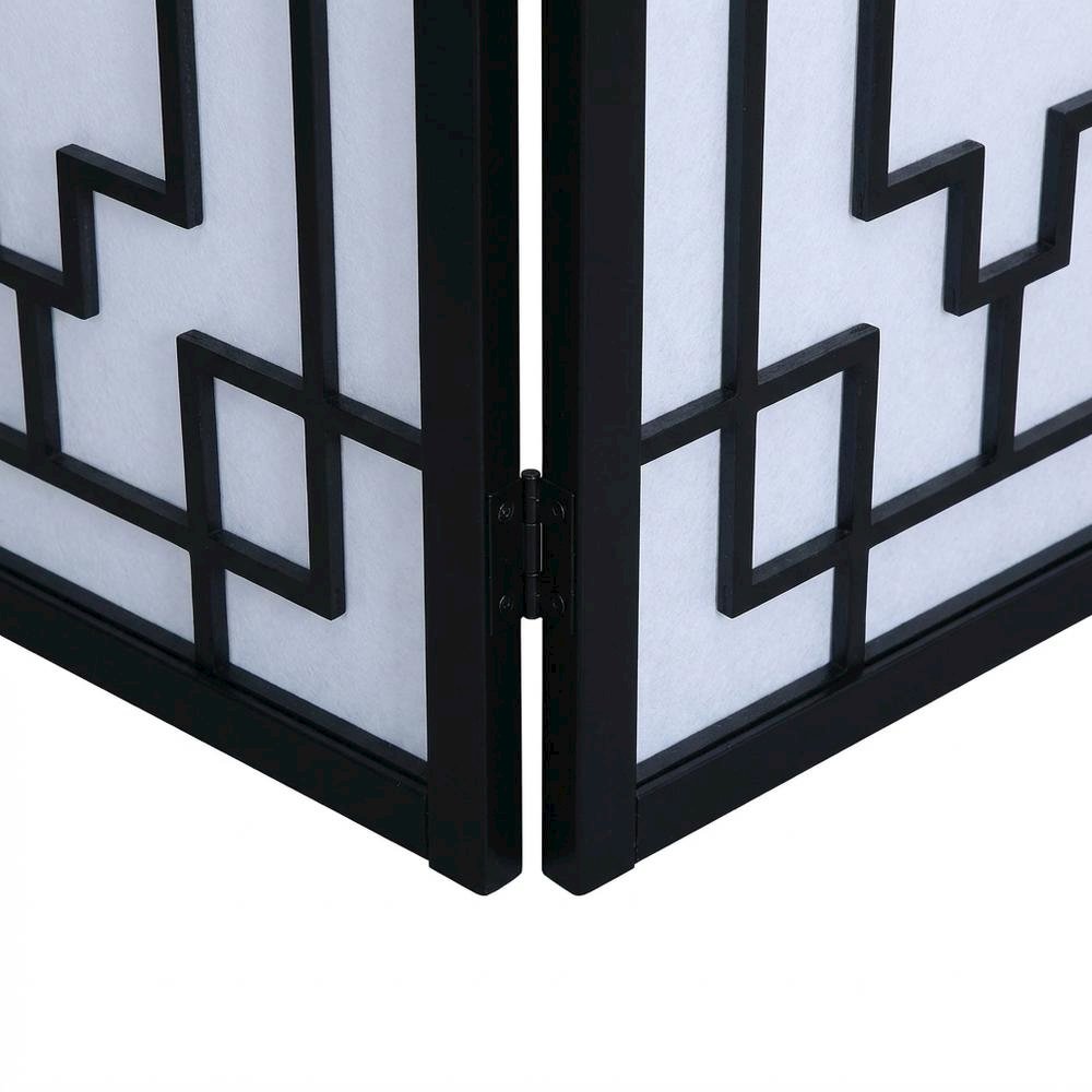 Natural 3-Panel Wood Folding Room Divider, Fabric, 70 Inch. Picture 5