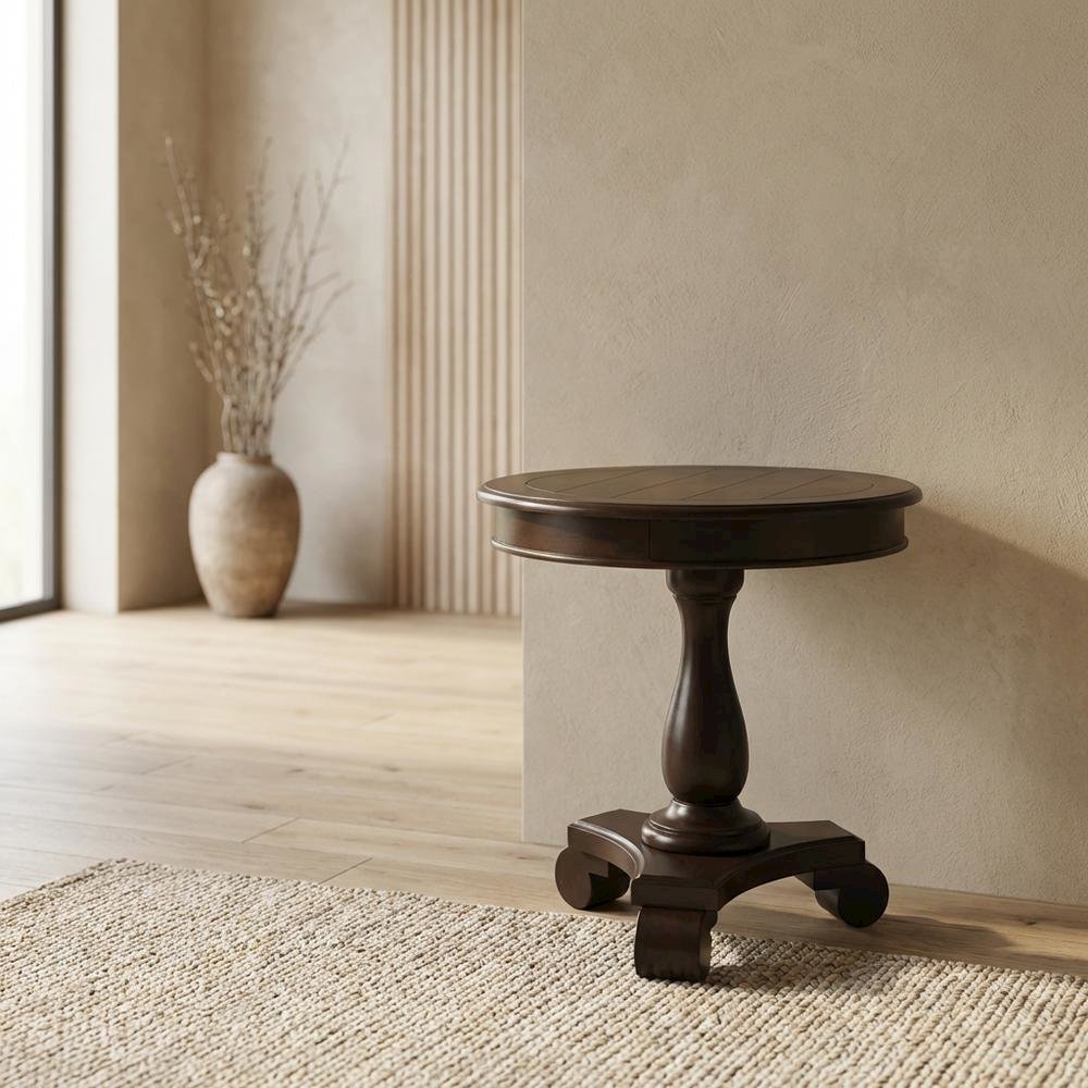 Espresso, Pedestal Table, Pedestal Base, Quality Build. Picture 2