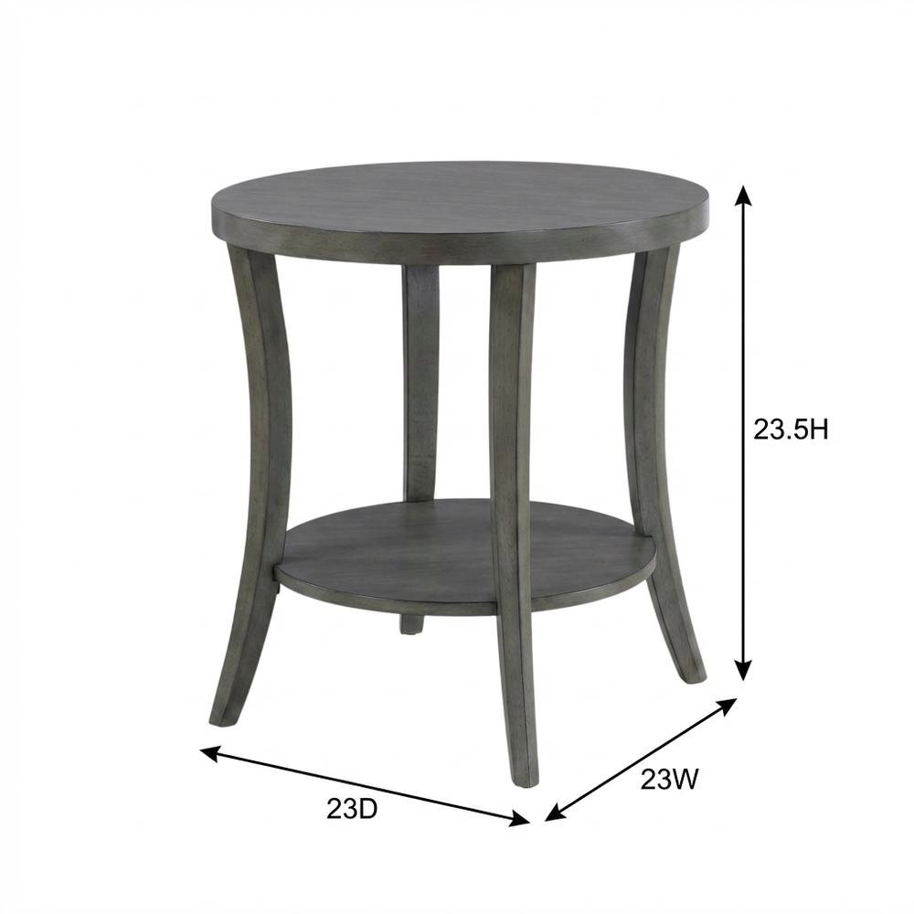 Gray oval end table with modern design and durable construction. Picture 7