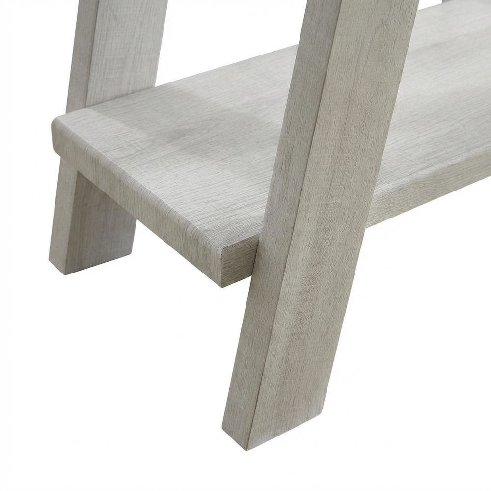White, Side Table, Open Shelf, Quality Build, Durable Wood Frame. Picture 6