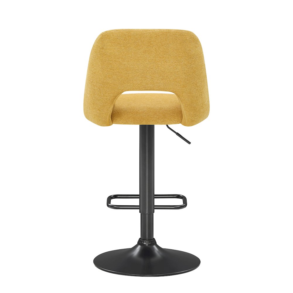 Nuvia Contemporary Adjustable Barstool with Upholstered Swivel Seats, Set of 2. Picture 8