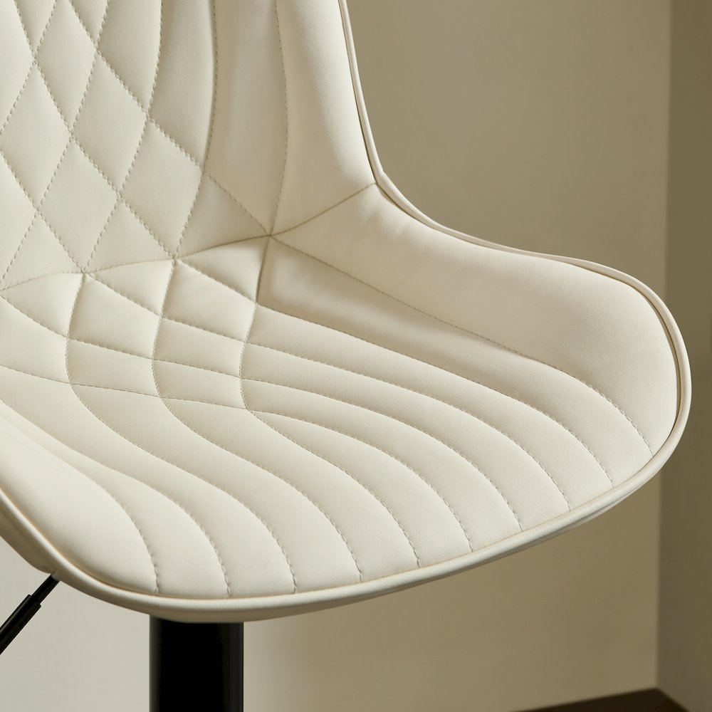 Kovyn Contemporary Adjustable Barstool with Faux Leather Swivel Seats, Set of 2. Picture 7