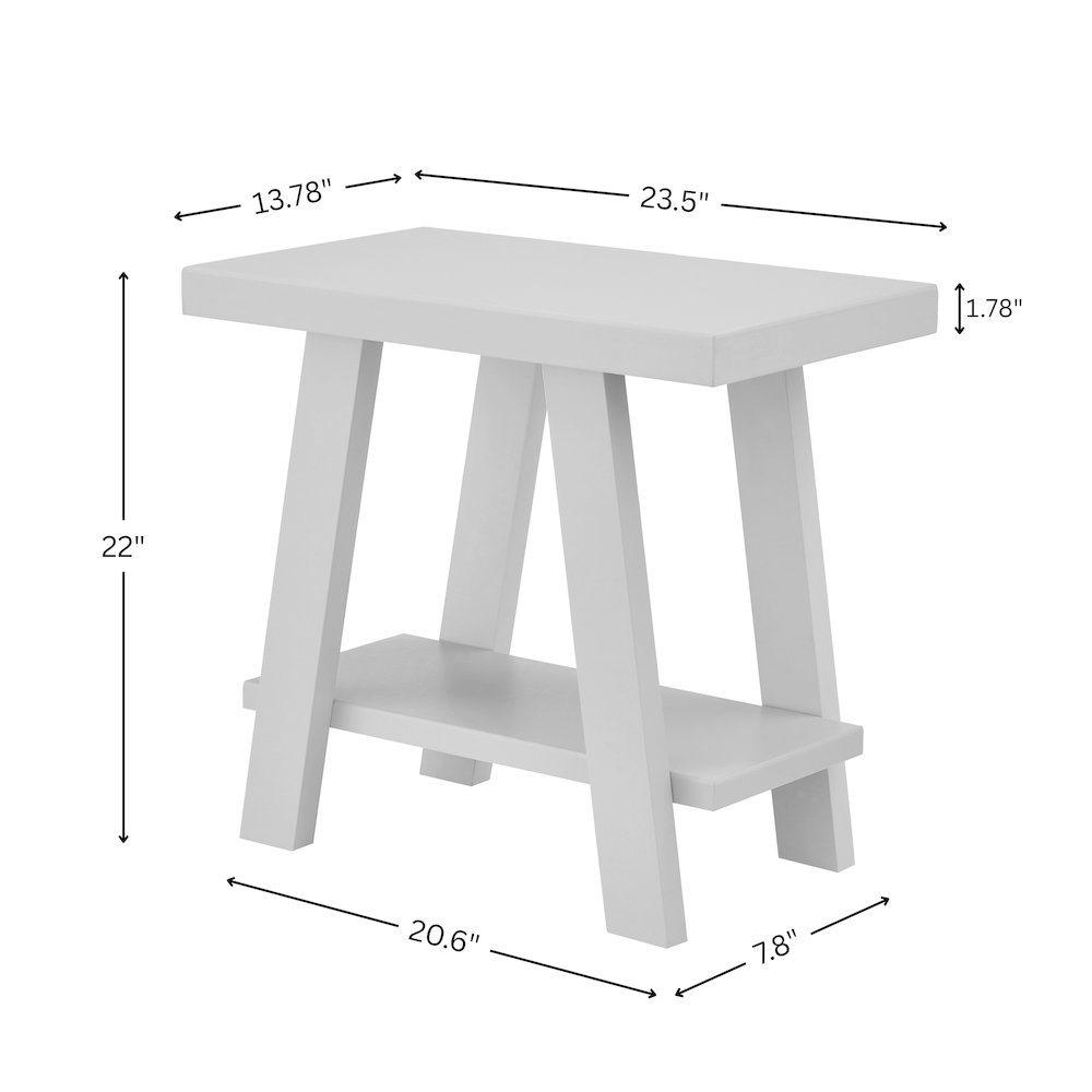 Athens Contemporary Wood Shelf Side Table in Pink. Picture 7