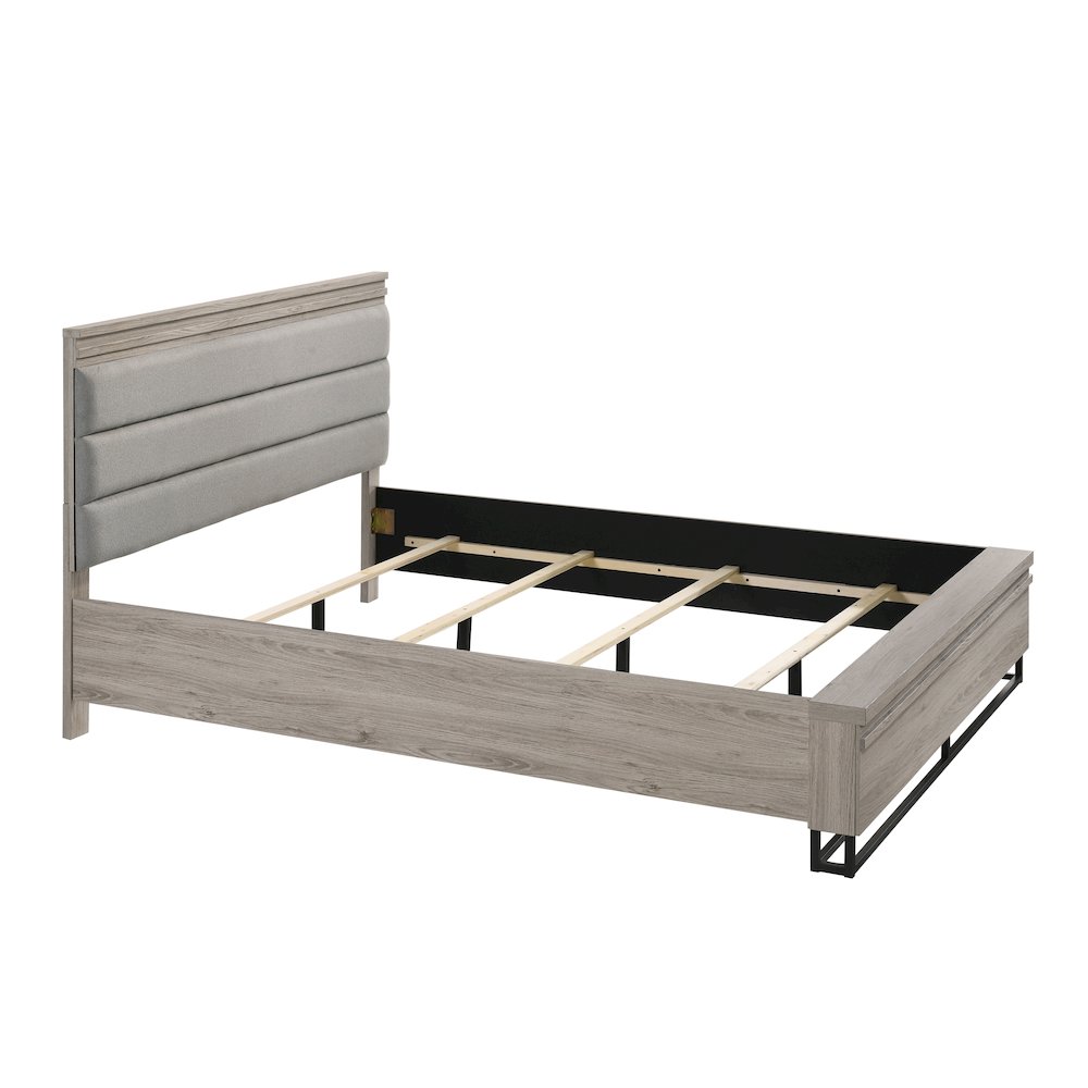 Wallbed Bed, Dresser, Mirror, and 2 Nightstands, Weathered Gray, Queen. Picture 15
