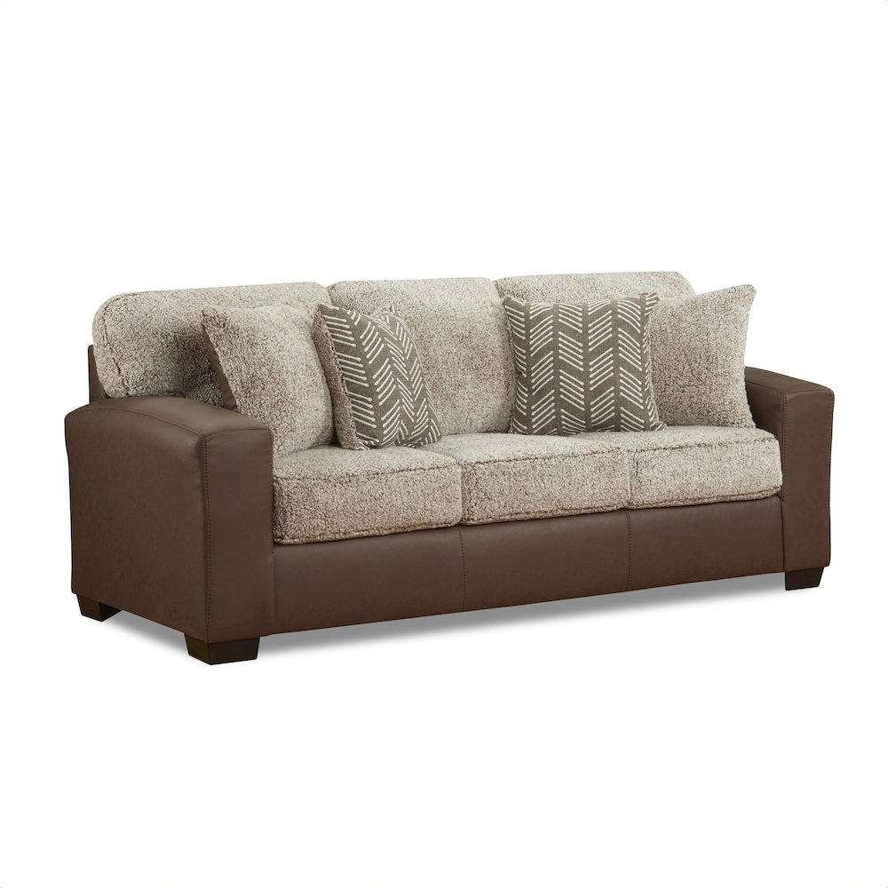 Marvella Living Room Sofa with Chocolate Faux Leather. Picture 6