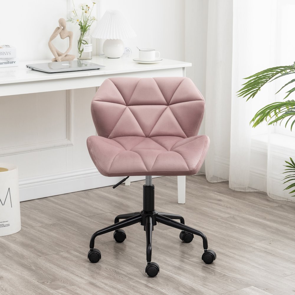 Eldon Diamond Tufted Adjustable Swivel Office Chair, Mauve. Picture 3
