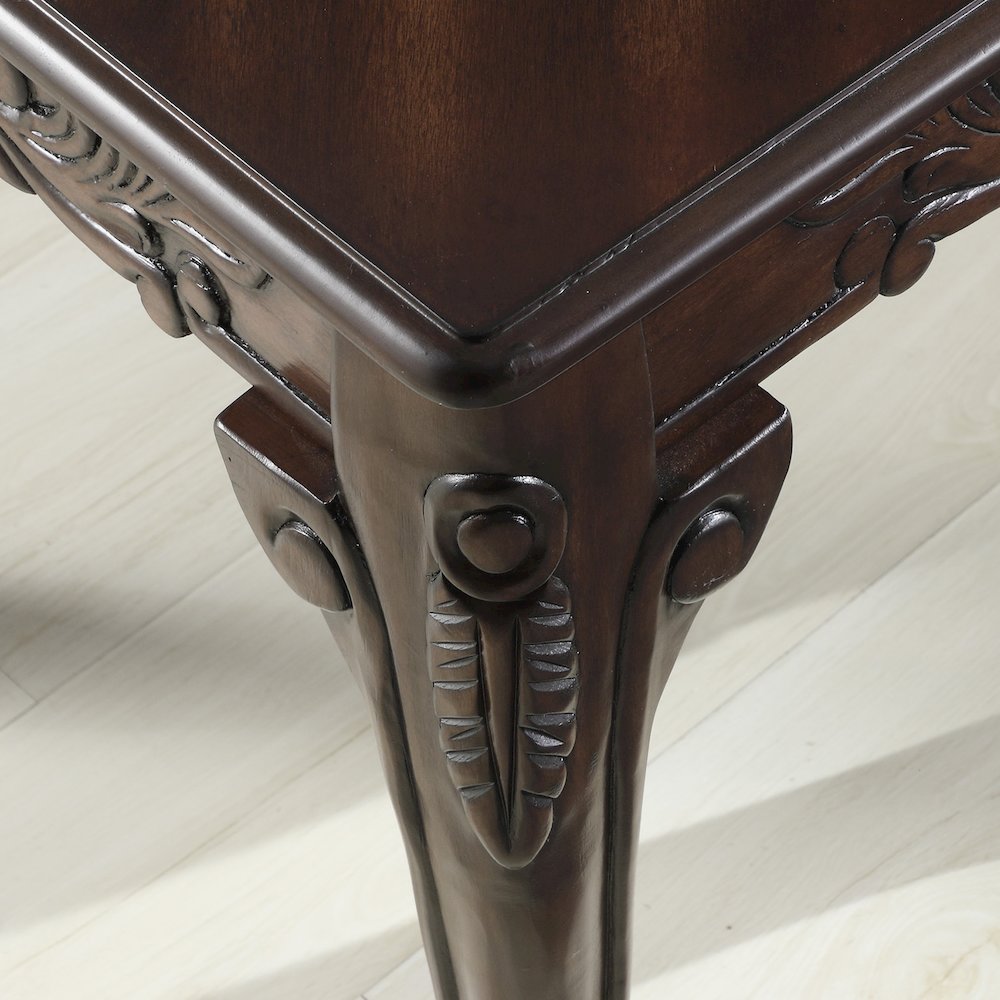 Blush Traditional Ornate Detailing Dark Cherry Finish Wood Coffee Table. Picture 5
