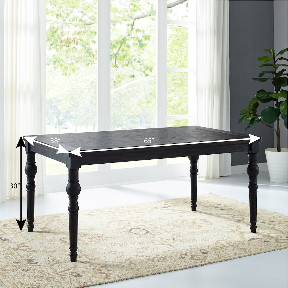 Leviton Urban Style Dining Table, Black. Picture 5