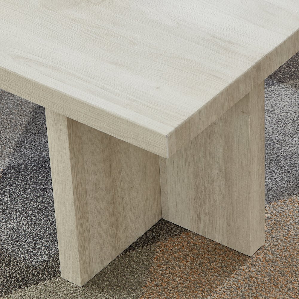 Mchome Square End Table, Nightstand, White Finish. Picture 4
