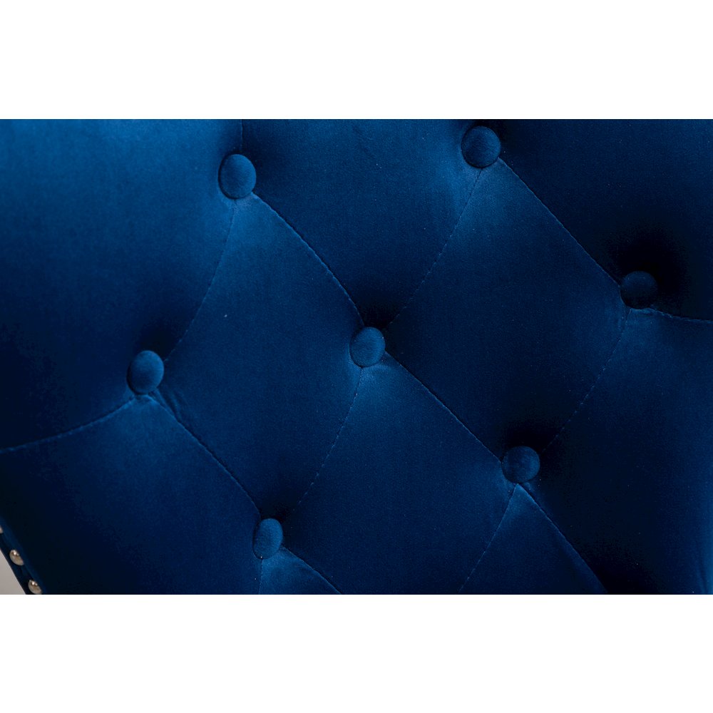 Montura Contemporary Tufted Velvet Chair with Nailhead Trim, Set of 2, Blue. Picture 10