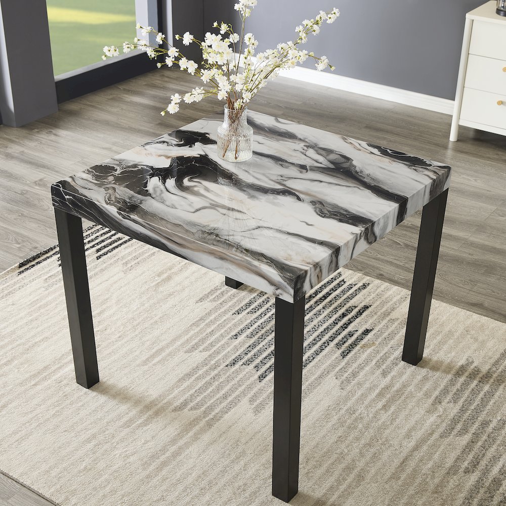 Cavira Modern Faux Marble Counter Height Dining Table with 4 Stools. Picture 4