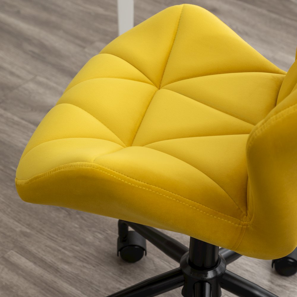 Eldon Diamond Tufted Adjustable Swivel Office Chair, Yellow. Picture 9
