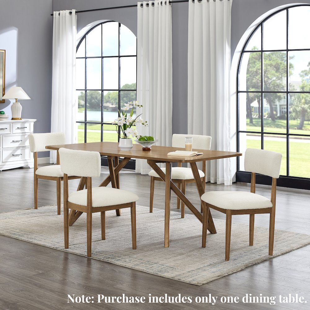 Axler 70-in Length Dining Table, Tripod-Cross Leg, Light Oak. Picture 3