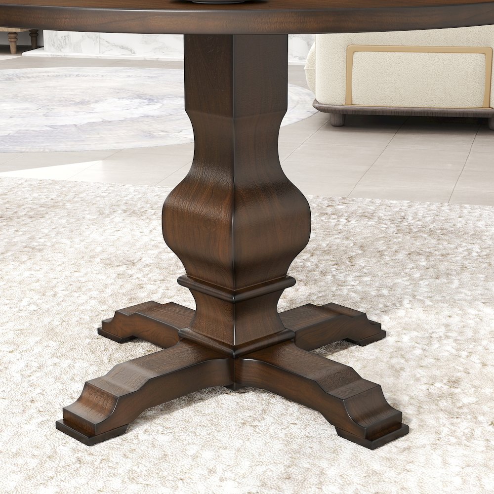 Havre Dining Set, Pedestal Round Table with 4 Chairs. Picture 14