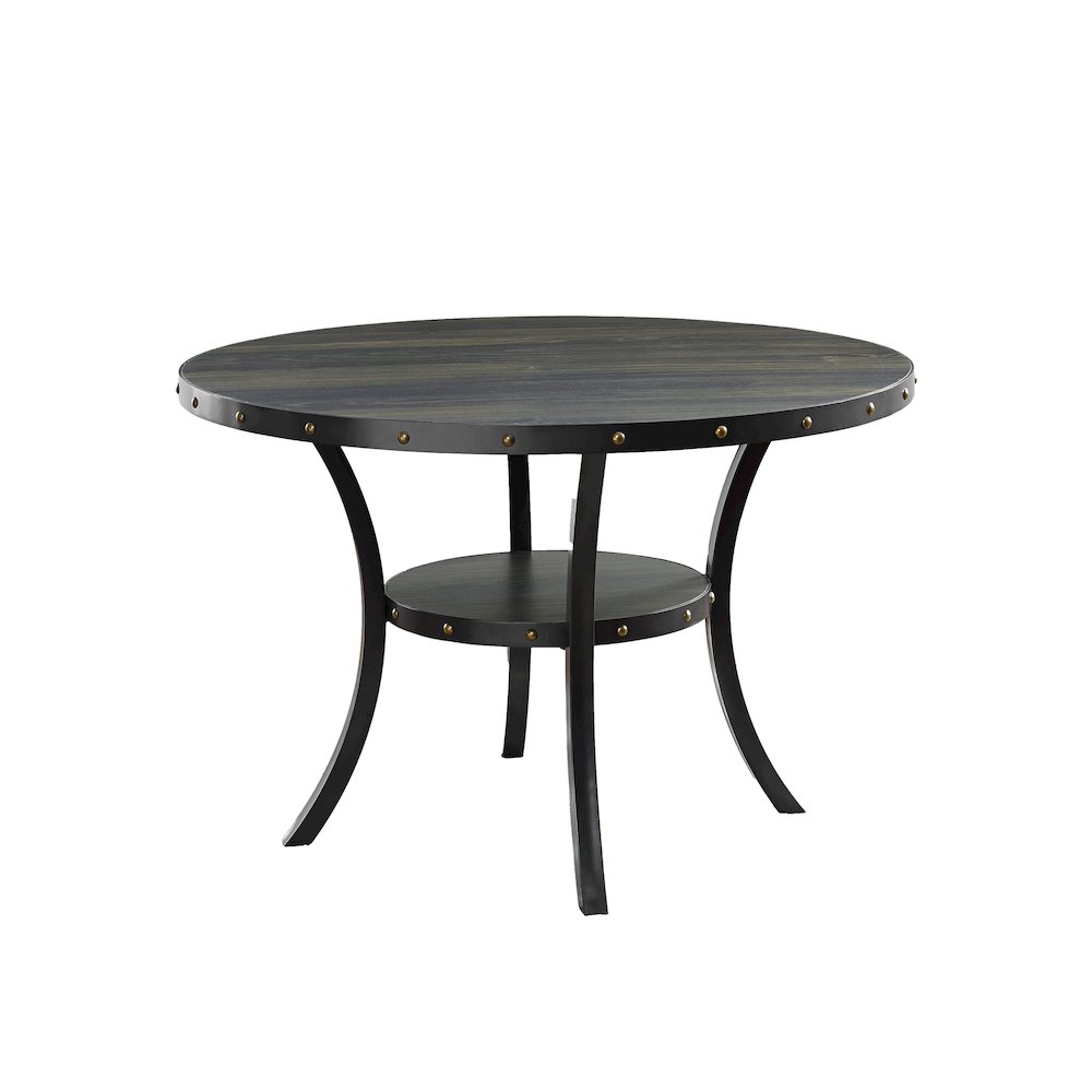 Biony Dining Collection Espresso Wood Railhead Dining Table. Picture 1