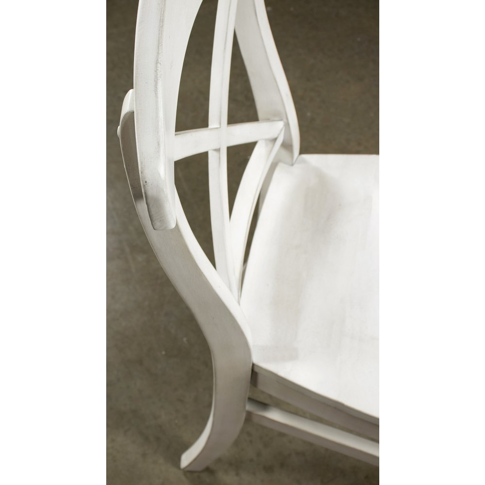Harola Cross-back Dining Side Chairs in Set of 2, Smoky White Finish. Picture 6