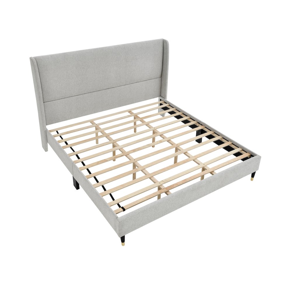 Rozitta Upholstered Wingback Platform Bed, King. Picture 1
