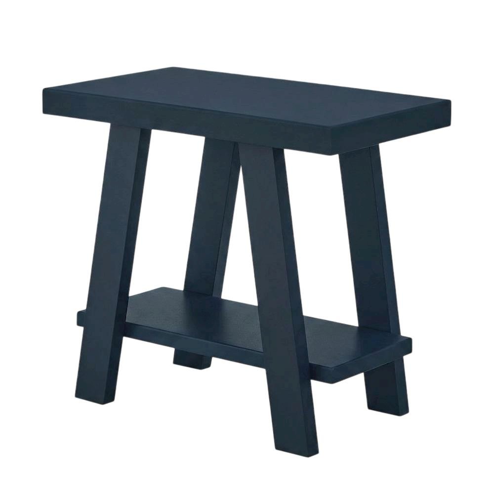 Navy Blue, Side Table, Open Shelf, Quality Build, Durable Wood Frame. Picture 1