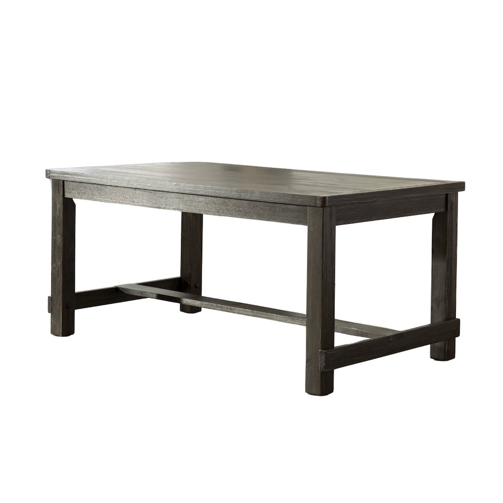 Lotusville Antique Black Finish Rectangular Wood Dining Table. Picture 1