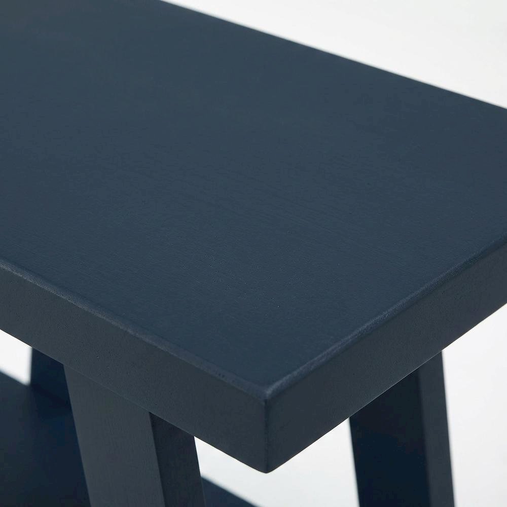 Navy Blue, Side Table, Open Shelf, Quality Build, Durable Wood Frame. Picture 6