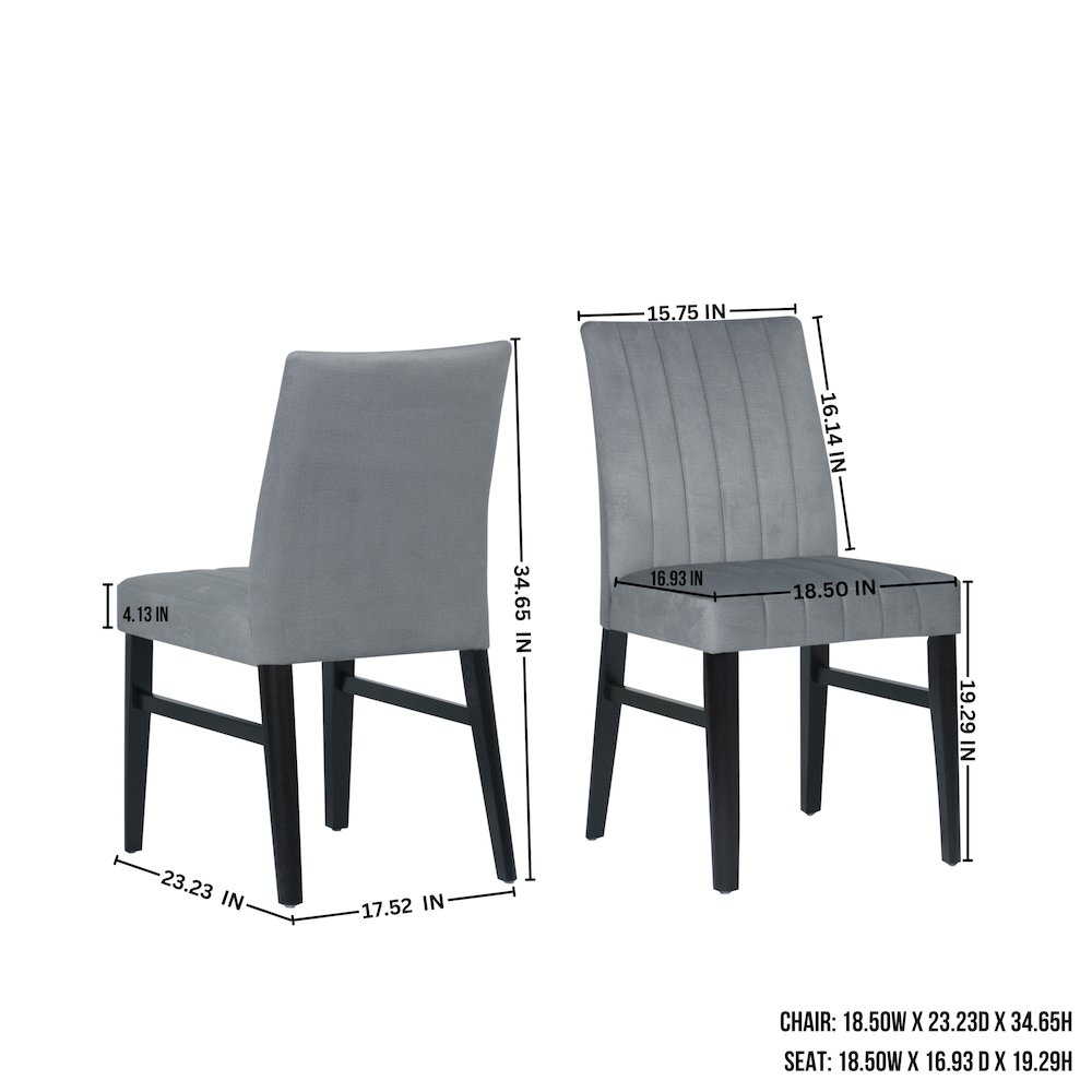 5-Piece Dining Set, Off-White Faux Marble Dining Table with Four Chairs, Gray. Picture 18