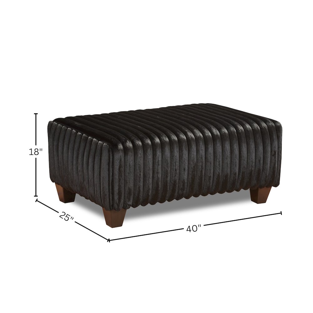 Nolan Contemporary Upholstered Cocktail Ottoman, Lush Black. Picture 8