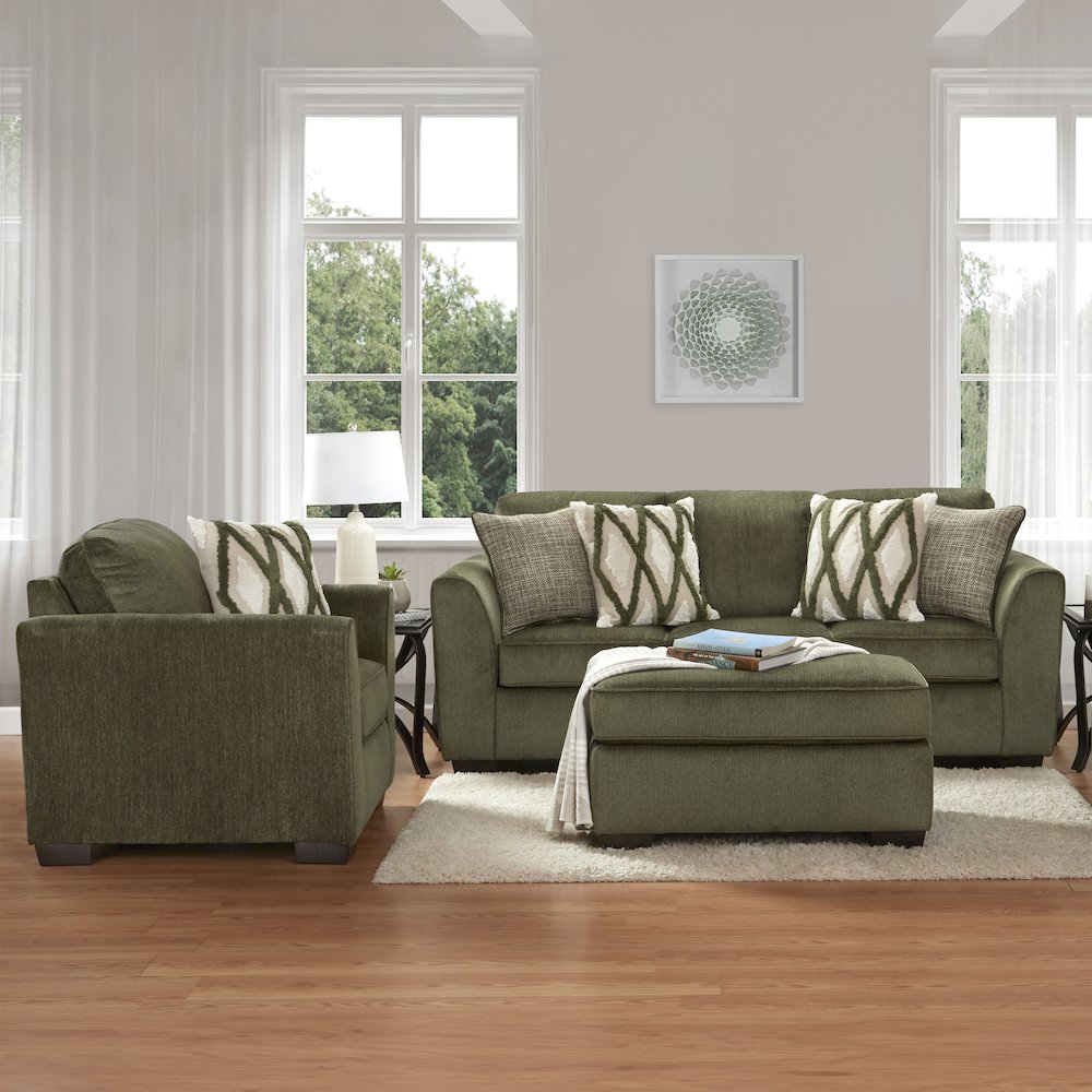 Marvella 3-PC Living Room Set, Sofa, Chair, and Ottoman with Chenille Upholstery. Picture 3