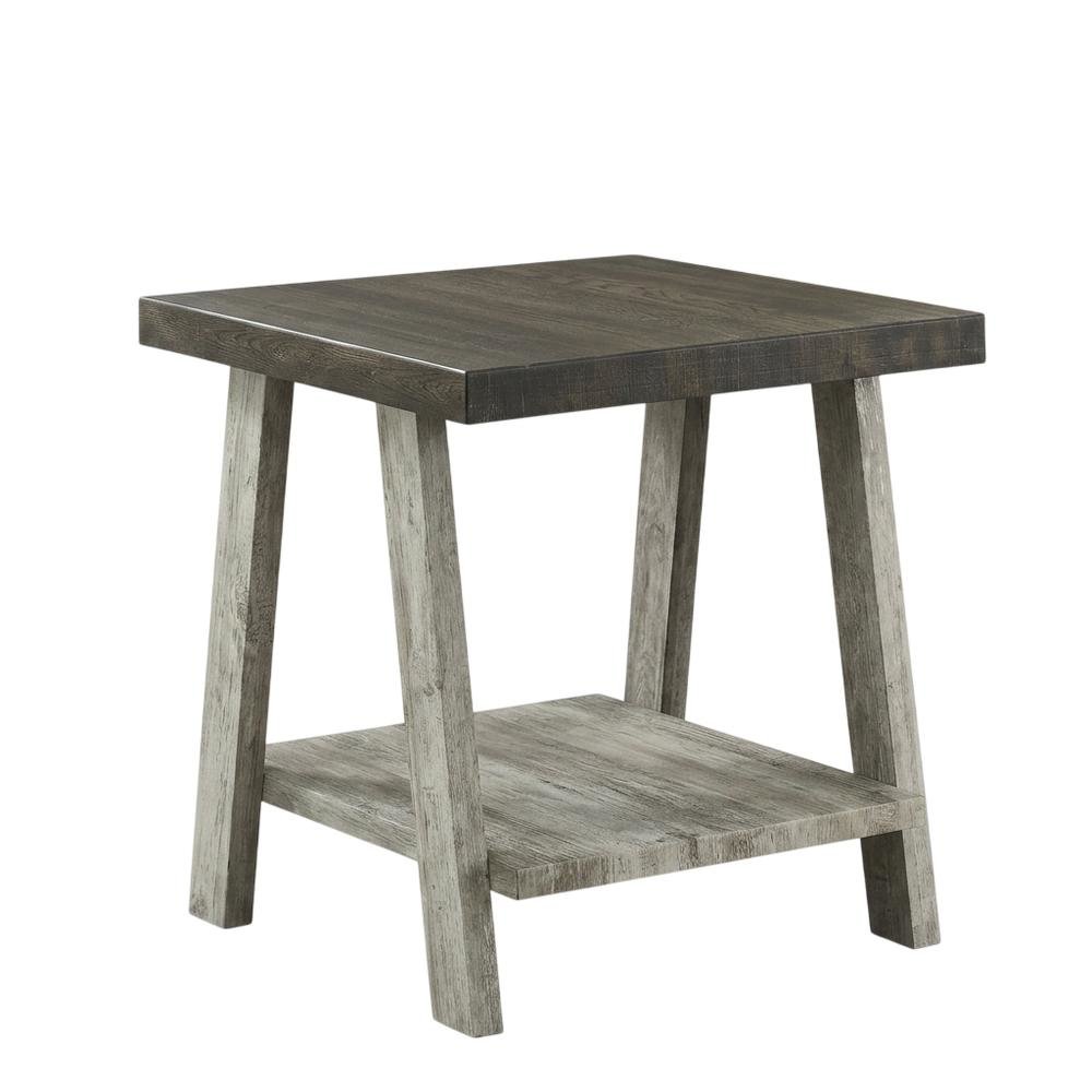 Brown, End Side Table, Open Shelf, Quality Build, Durable Wood Frame. Picture 1
