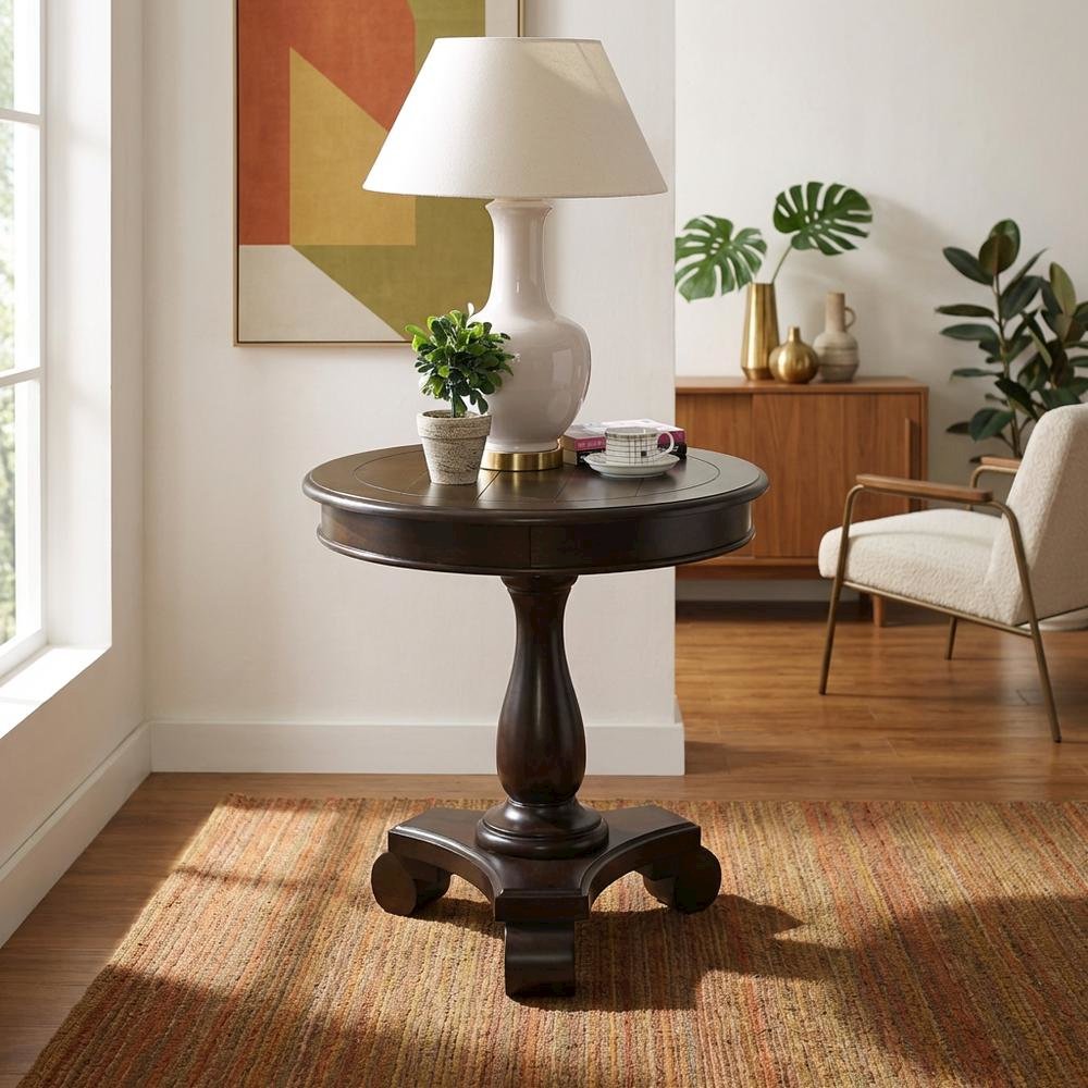 Espresso, Pedestal Table, Pedestal Base, Quality Build. Picture 3