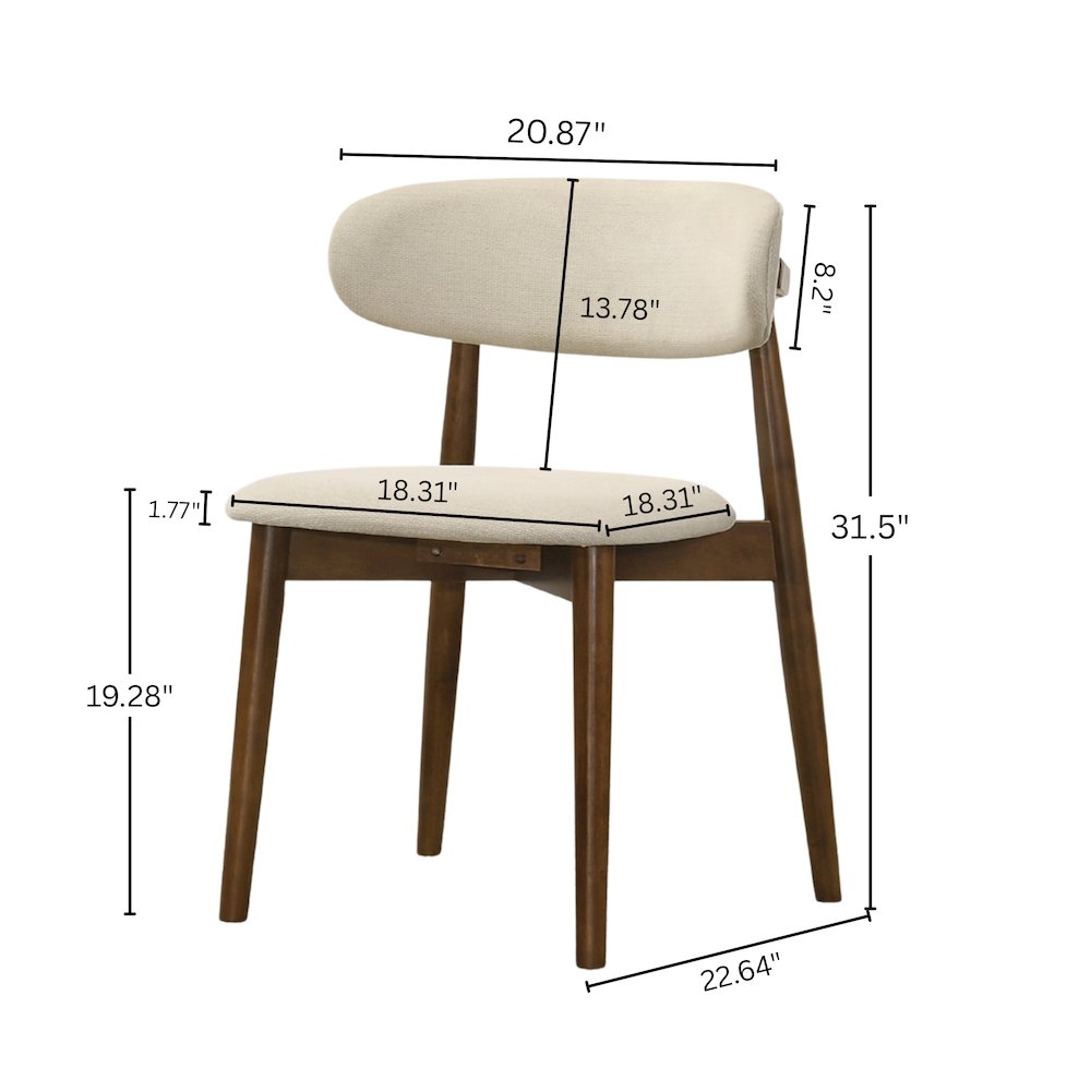 Arnott 5-Piece Dining Set, Round Dining Table, 4 Stylish Chairs, Walnut Finish. Picture 17