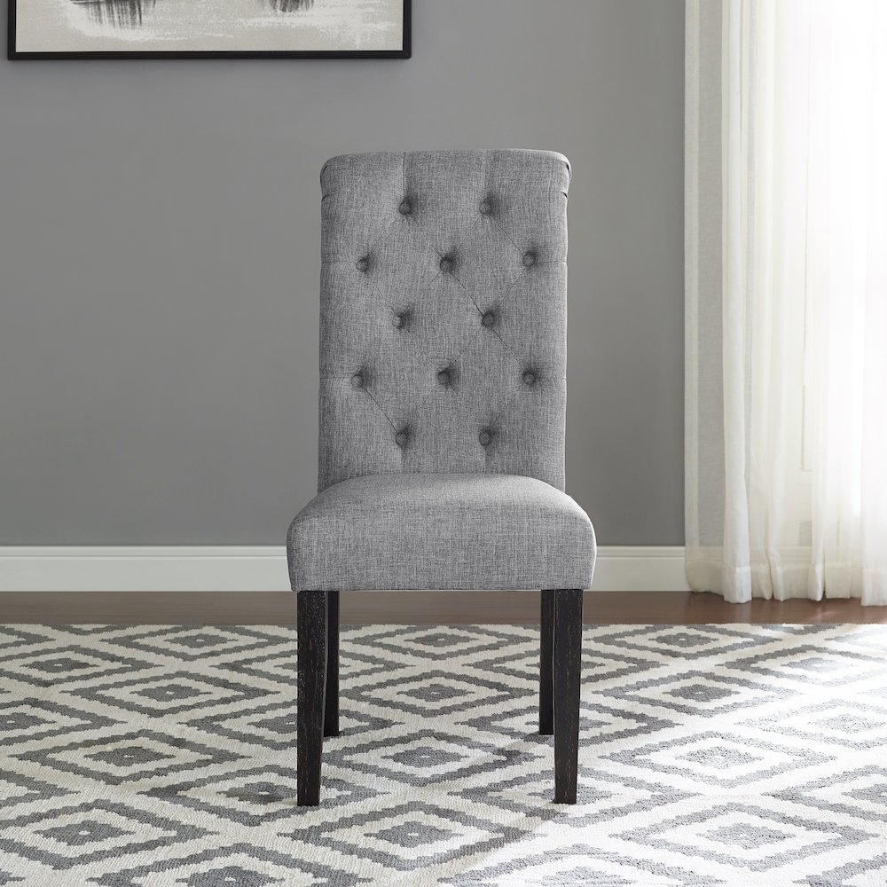 Leviton Urban Style Dining Set: Table and 6 Chairs, Gray. Picture 6