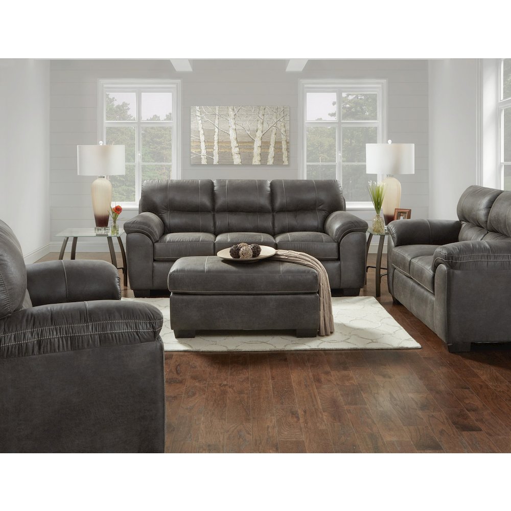 Tirana Contemporary Fabric Pillow-top Arm Loveseat in Sequoia Ash. Picture 4