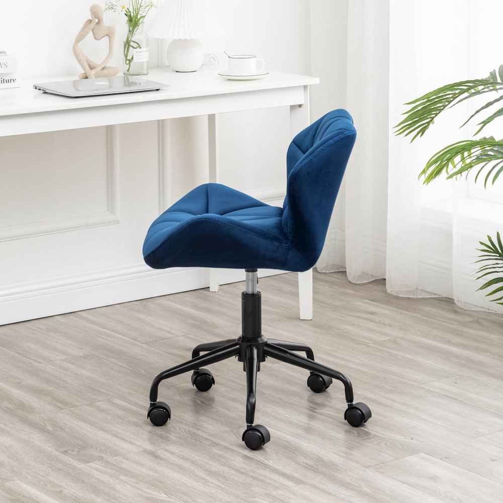 Eldon Diamond Tufted Adjustable Swivel Office Chair, Blue. Picture 4