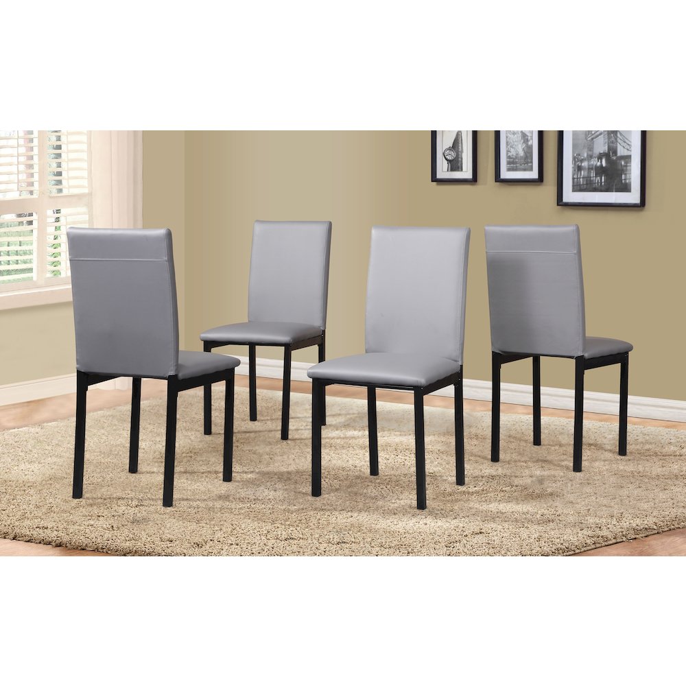 Citico 5-Pc Dinette Set with Laminated Faux Marble Top and 4 Gray Chairs. Picture 3