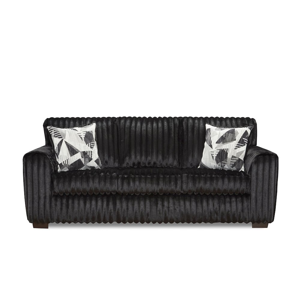 Nolan Contemporary Upholstered Sofa, Lush Black. Picture 10