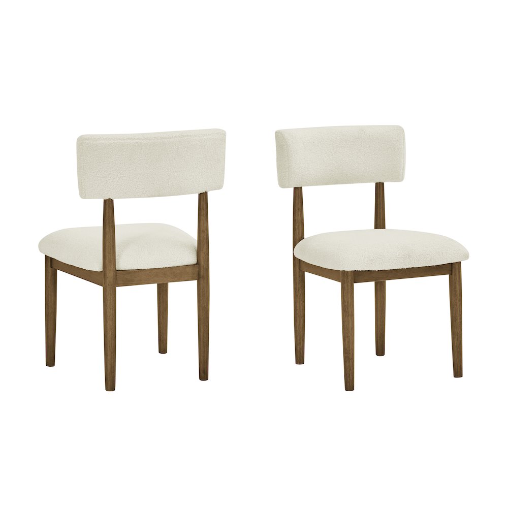 Edo 5-Piece Dining Set, Round Trestle Table and 4 Chairs, White and Natural. Picture 14