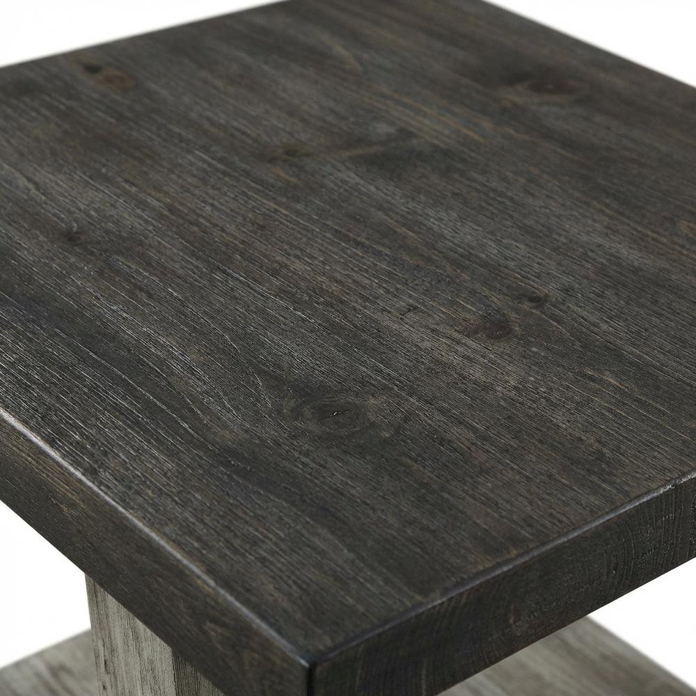 Brown, End Side Table, Open Shelf, Quality Build, Durable Wood Frame. Picture 6