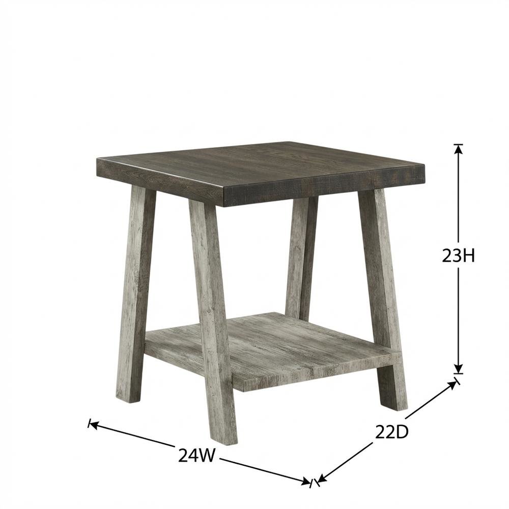 Brown, End Side Table, Open Shelf, Quality Build, Durable Wood Frame. Picture 7