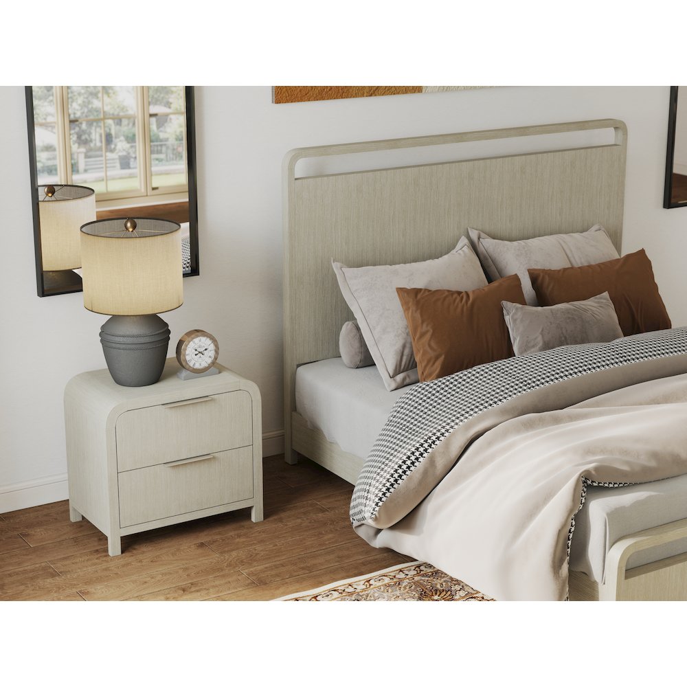 Tavari 4-PC Queen Bedroom Set with Bed, Dresser, Mirror, Nightstand, Light Gray. Picture 4