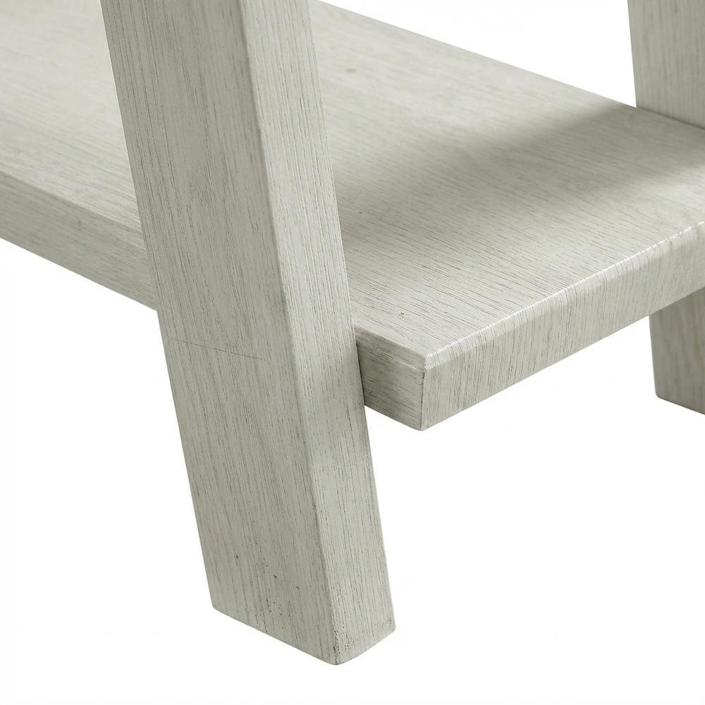Grey, Side Table, Open Shelf, Quality Build, Durable Wood Frame. Picture 5
