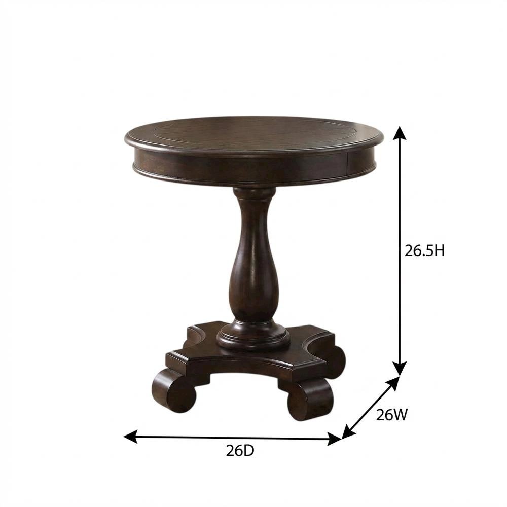 Espresso, Pedestal Table, Pedestal Base, Quality Build. Picture 7