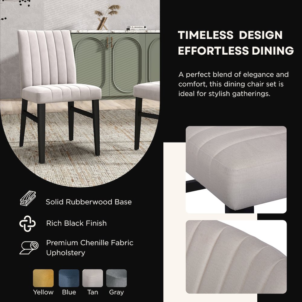 5-Piece Dining Set, Off-White Faux Marble Dining Table with Four Chairs, Tan. Picture 7