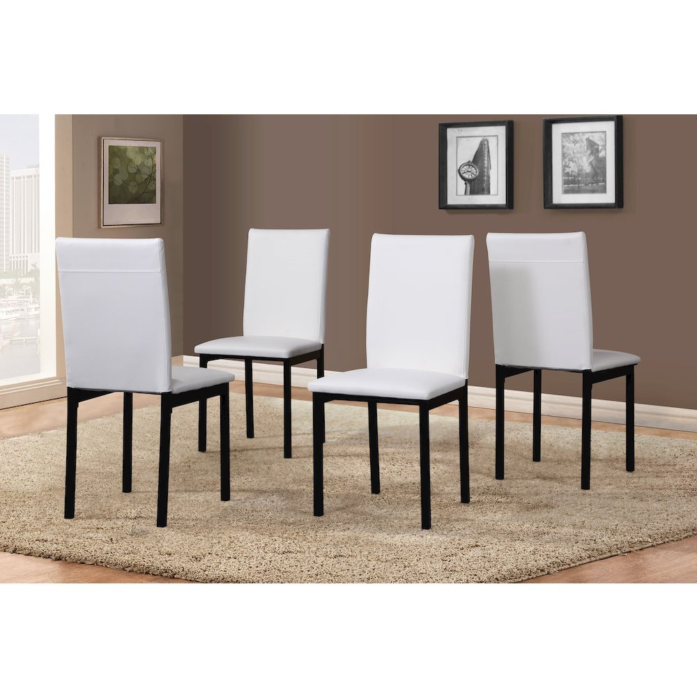 Citico 5-Pc Dinette Set with Laminated Faux Marble Top and 4 White Chairs. Picture 3