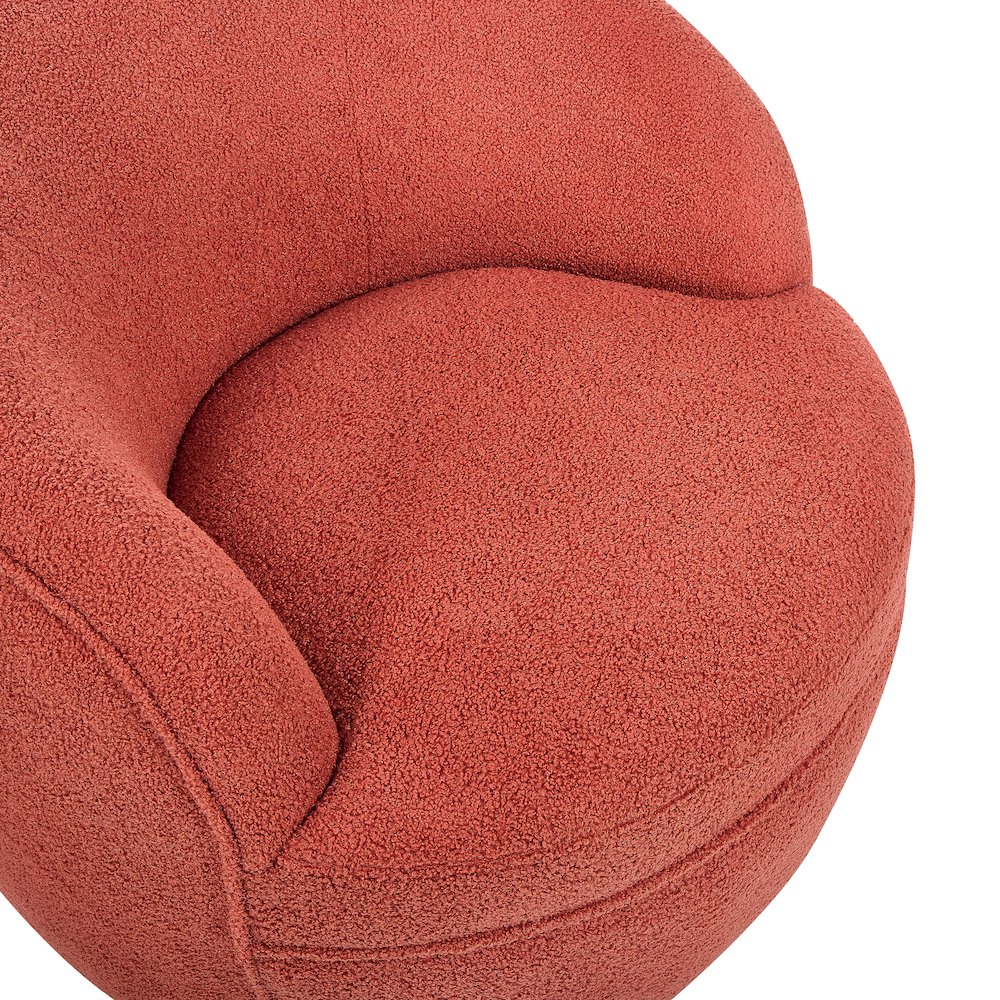 Galleria 360 Swivel Teddy Sherpa Barrel Chair, Coral. Picture 4