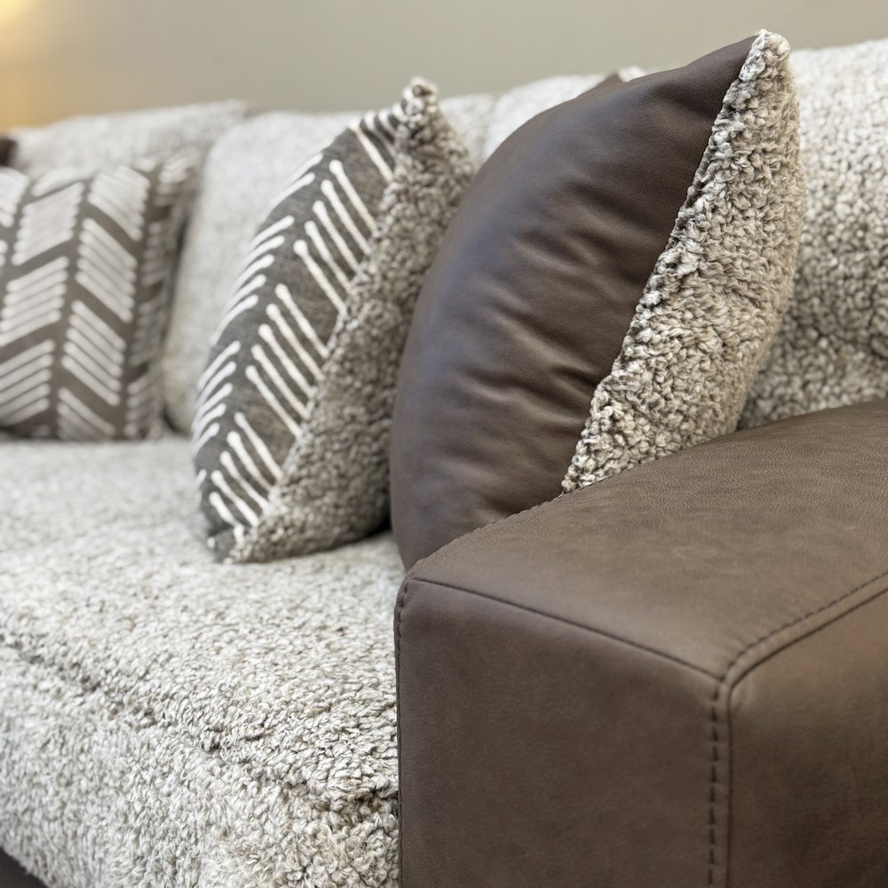 Marvella 3-Piece Living Room Sofa, Chair and Ottoman Set, Chocolate Faux Leather. Picture 14