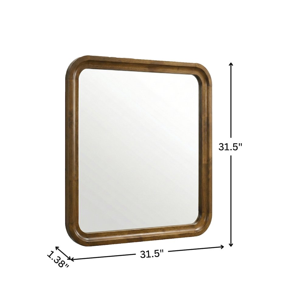 Eldren Wood Frame Mirror, Walnut Finish. Picture 5