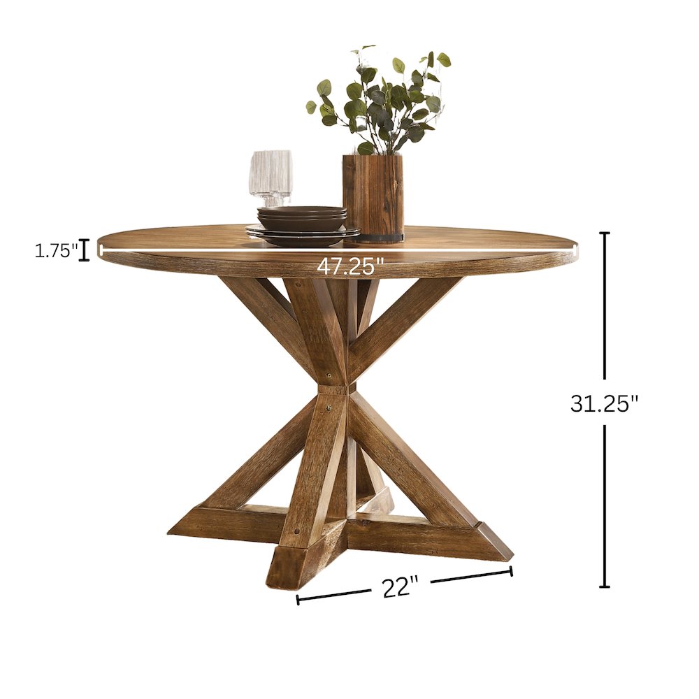 Windvale Cross-Buck Base Dining Table. Picture 4