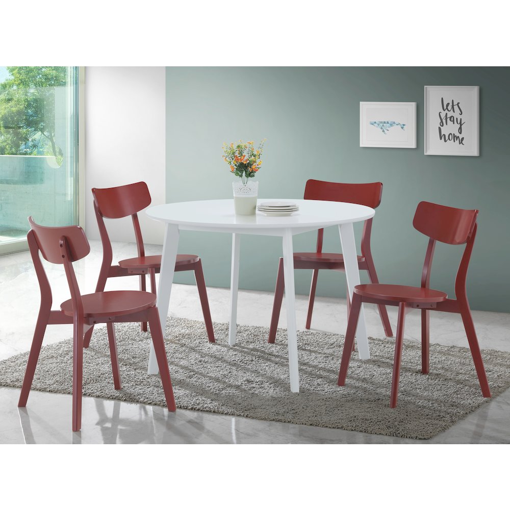 Roma Contemporary White Round Dining Table. Picture 4