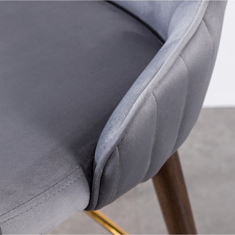 Leland Fabric Upholstered Counter Height Wingback Stools, Set of 2, Gray. Picture 9