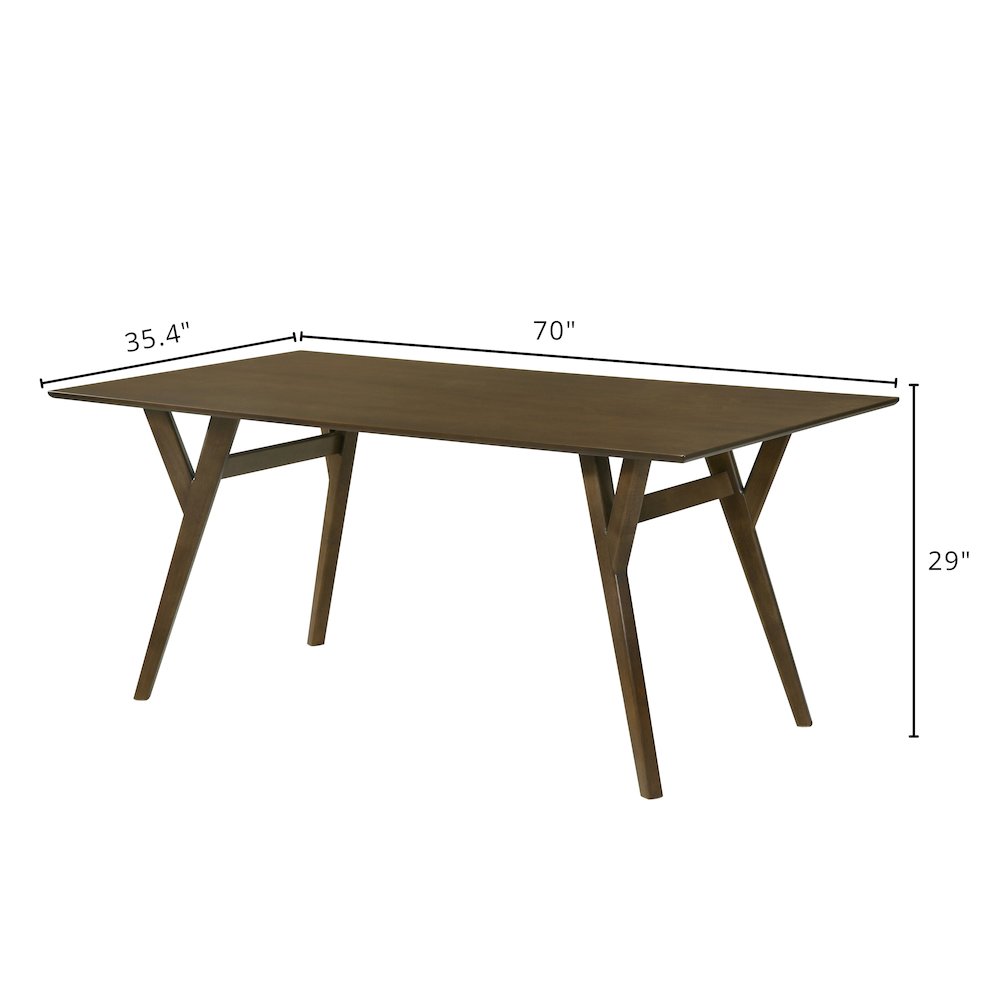 Lavin Contemporary Walnut Finish Dining Table with Solid Wood Base. Picture 10